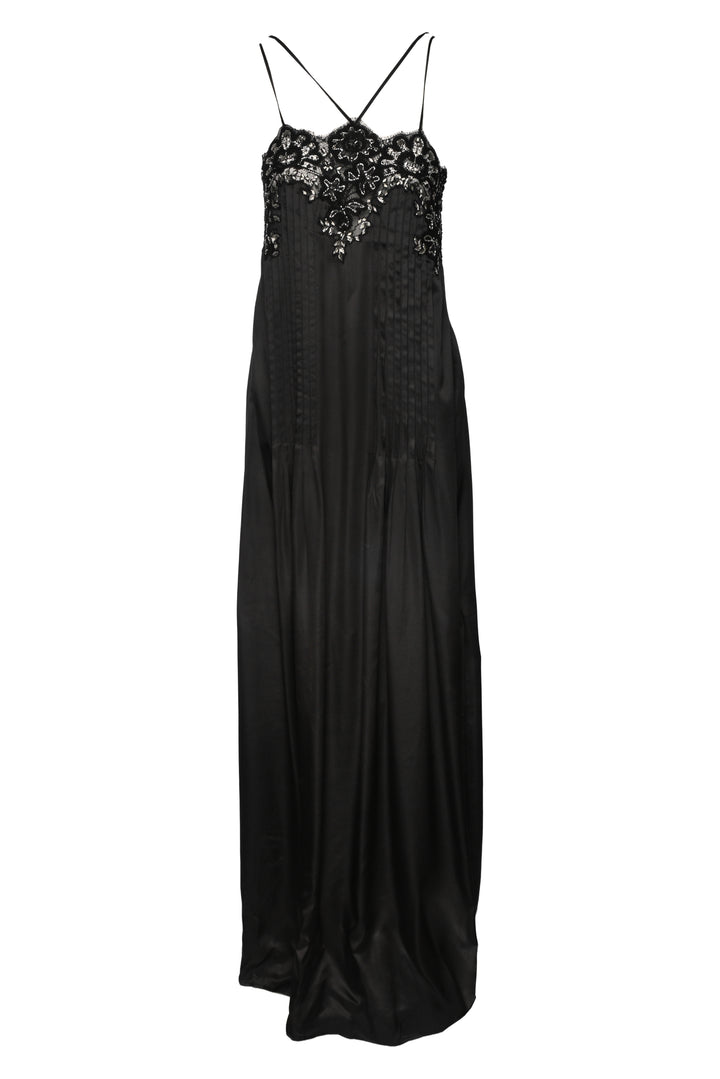 Elisabetta Franchi Size 38 Halter Neck Embroidered Dress
