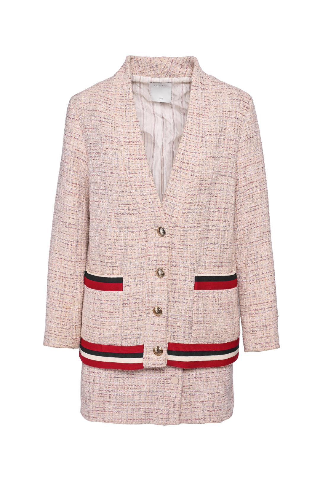 Sandro Size 38 Tweed Jacket & Mini Skirt Set