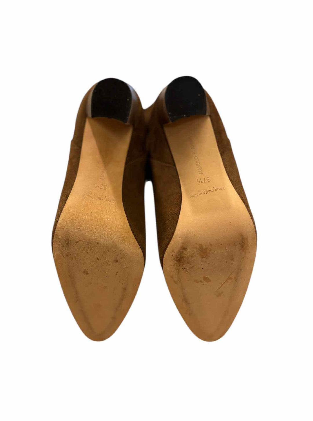 Manolo Blahnik Size 37.5  Tall Gathered Suede Boots