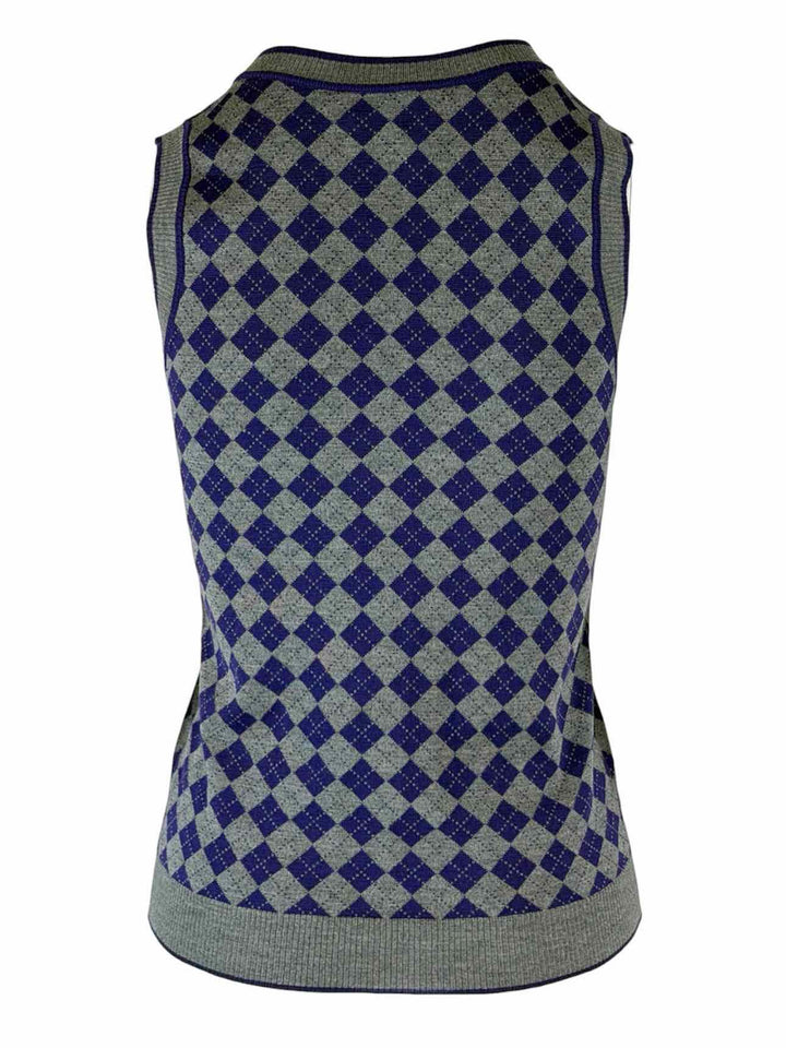 Gucci Size S Argyle Wool Sweater Vest