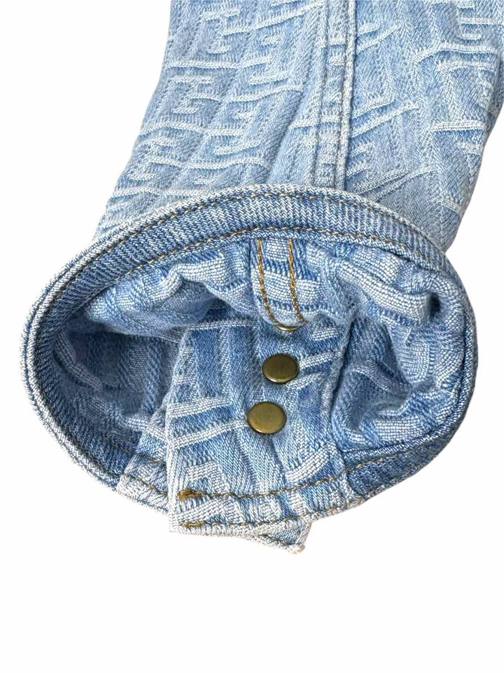 Balmain Size 36 Patterned Denim Blazer