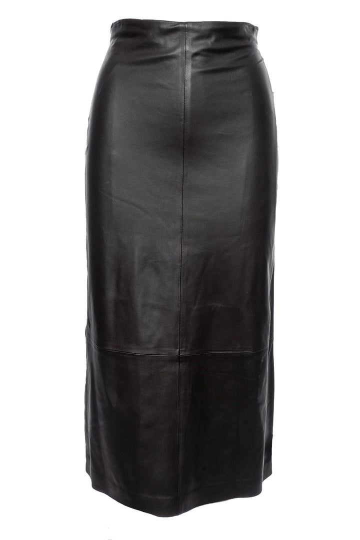 Vince Size 00 Leather Midi Skirt