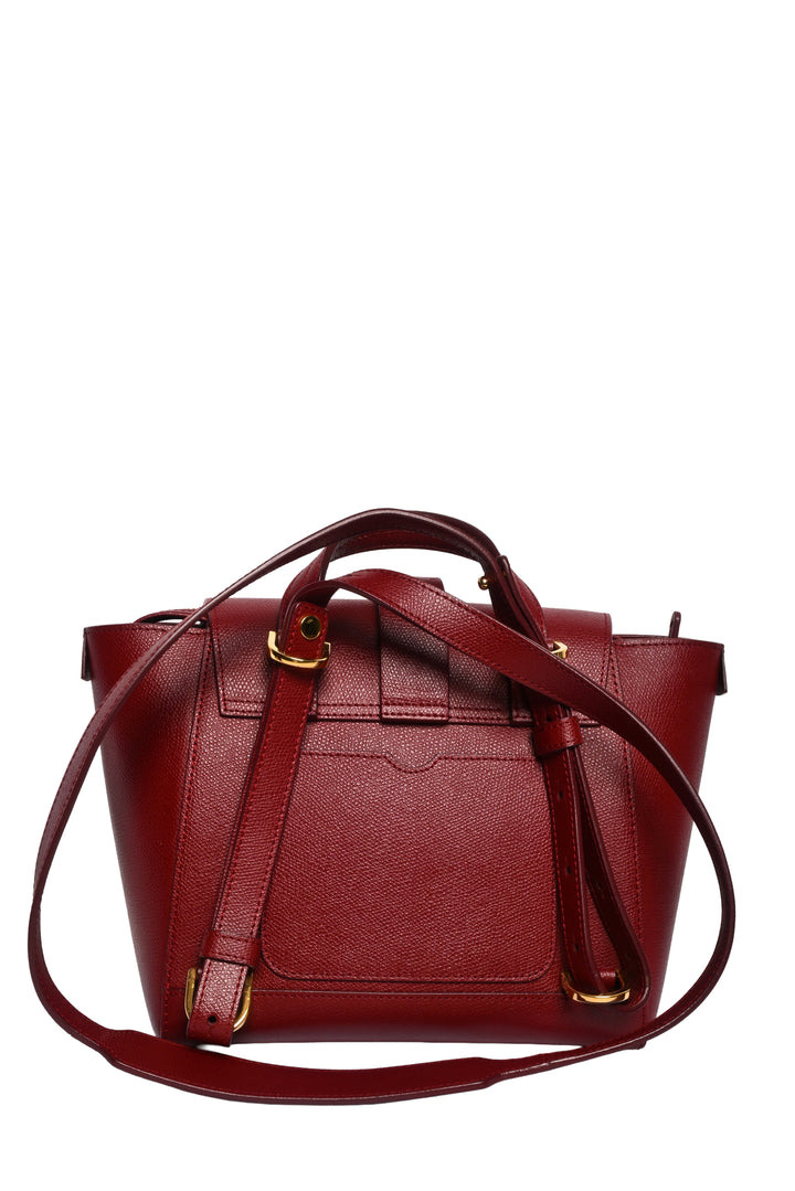 Senreve Merlot Grained Leather Mini Maestra Convertible Shoulder Bag BackPack