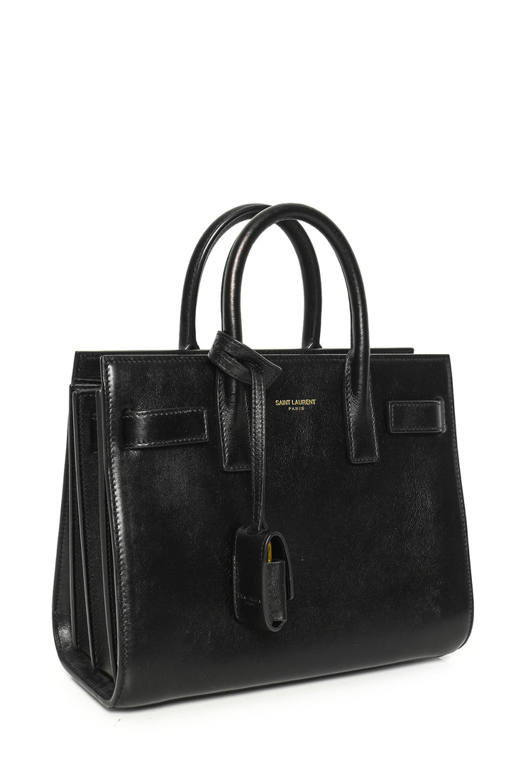 Saint Laurent Smooth Leather Nano Sac De Jour Tote