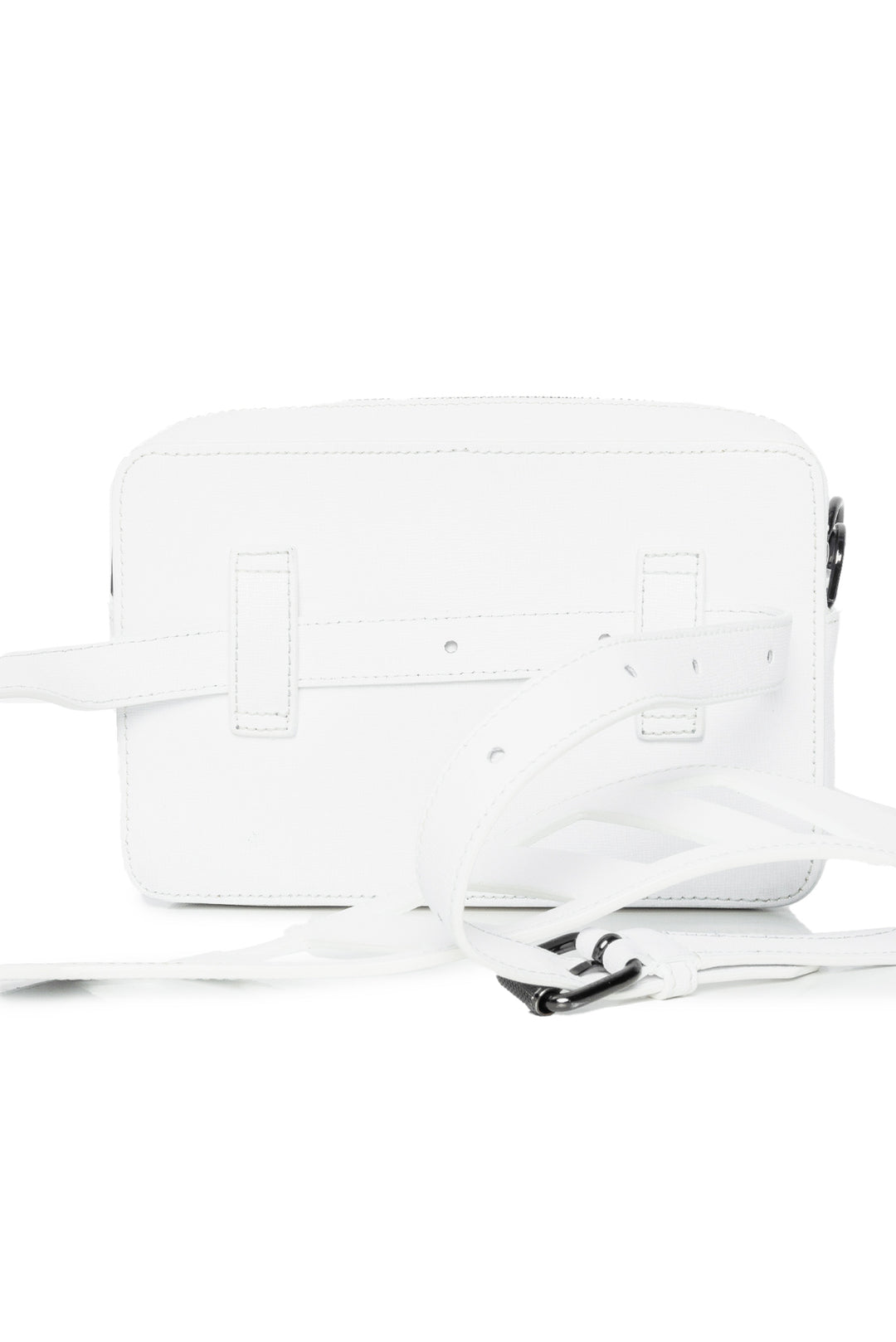 Off White Diagonal Stripe Leather Belt Bag