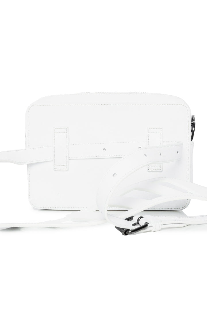 Off White Diagonal Stripe Leather Belt Bag