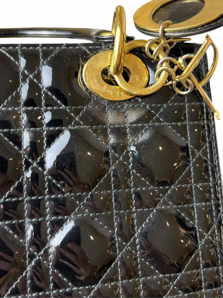 Dior Patent Leather Medium Lady Dior Purse