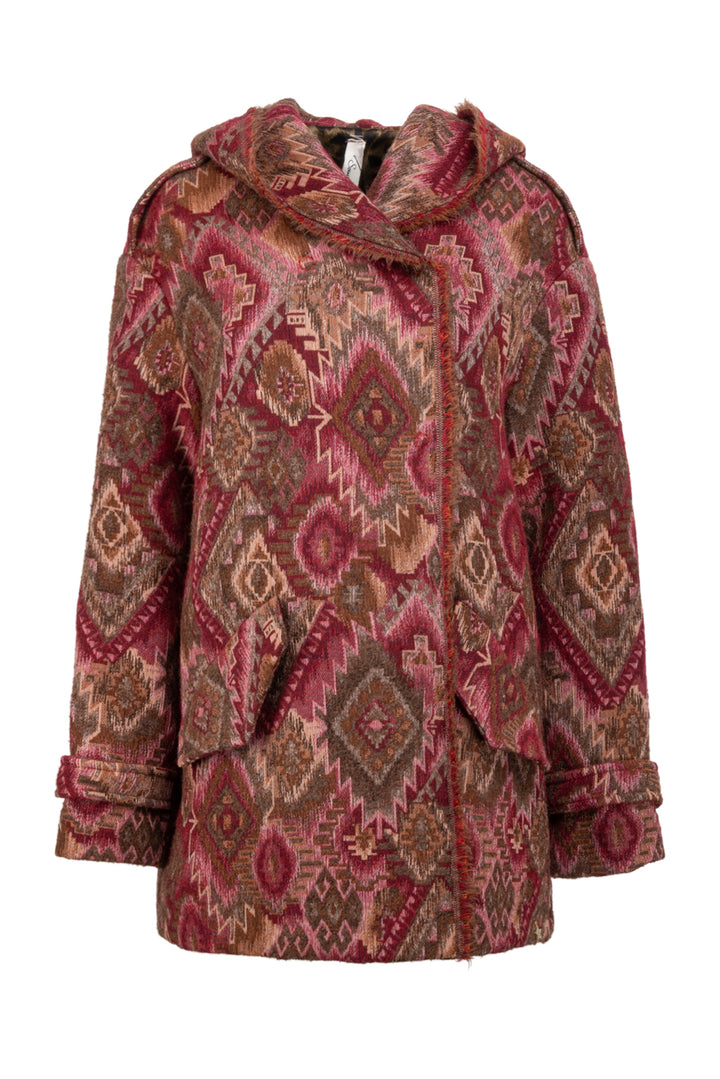 Souvenir Size S Fringe Trimmed Hooded Woven Fantasia Jacket