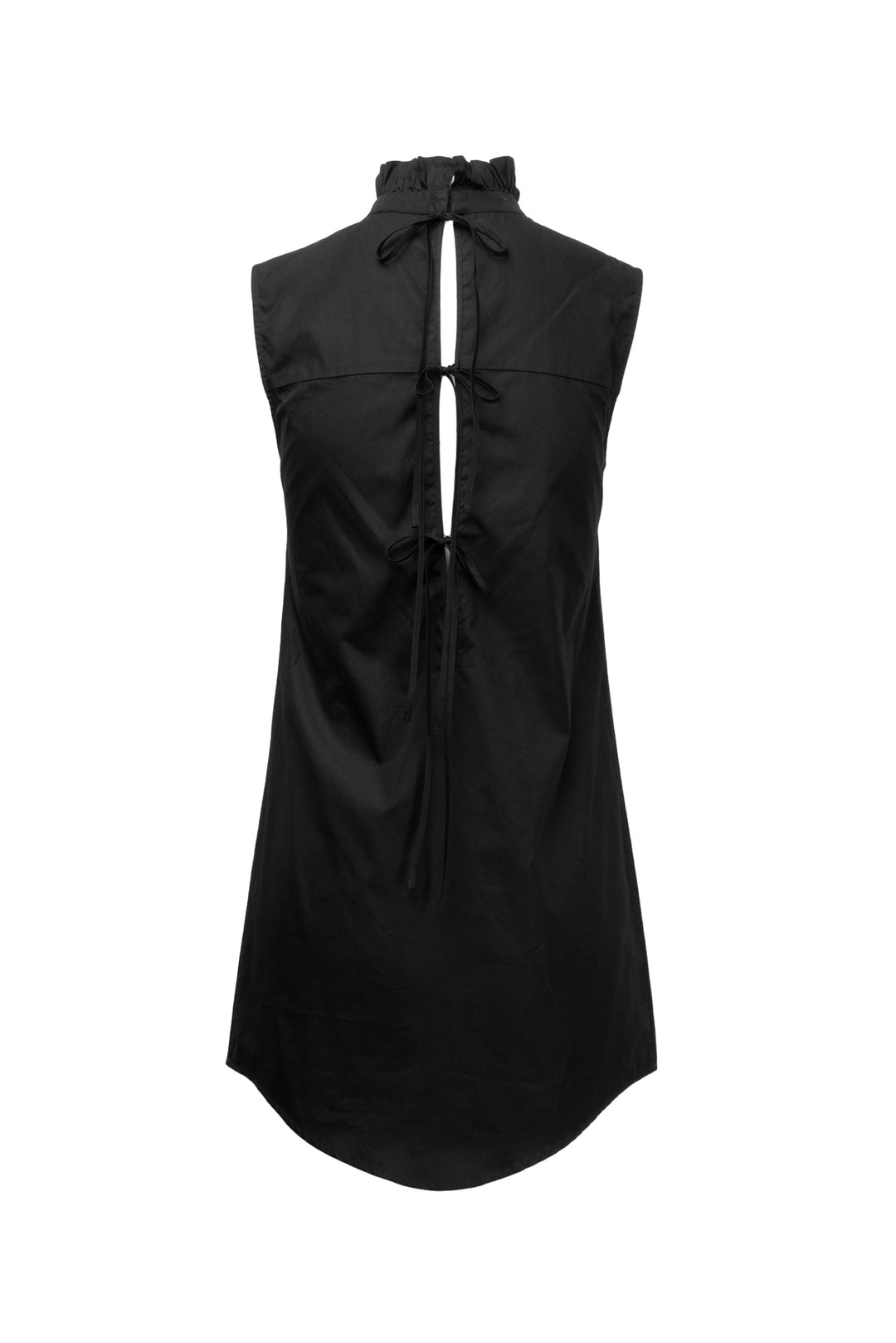 Cecilie Bahnsen Size 2 Ruffle Mock Neck Sleeveless Cotton Mini Dress