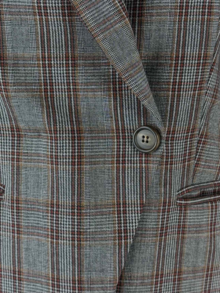 Brunello Cucinelli Size 38 Single Breasted Plaid Blazer