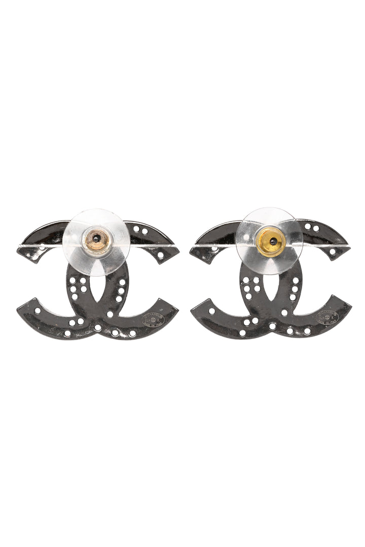 Chanel 2024 Crystal CC Stud Earrings