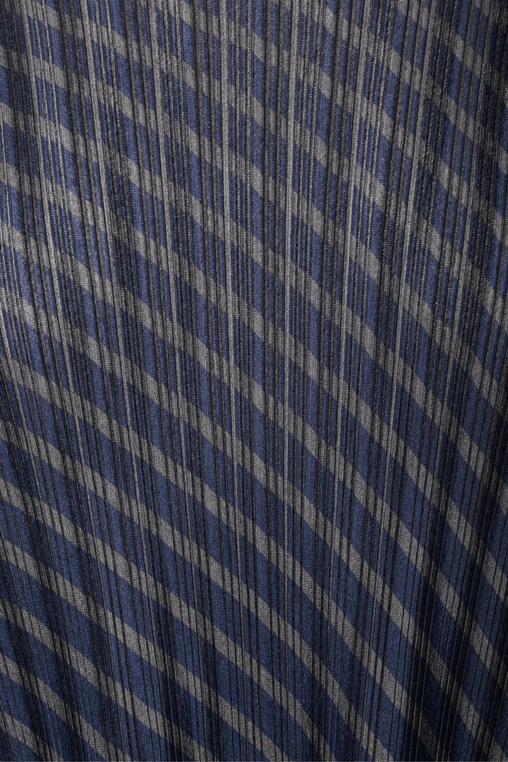 Pleats Please Size 5 Striped Pleated Long Sleeve Tops