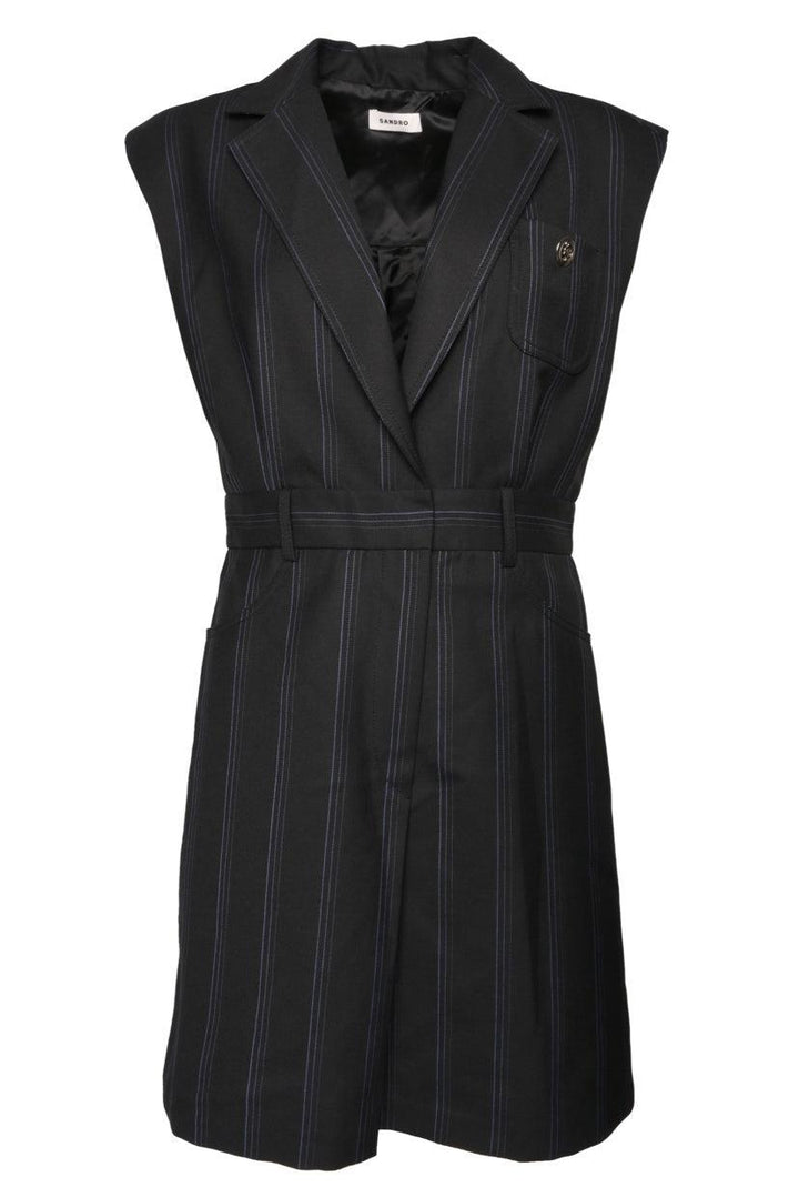 Sandro Size 42 Embellished Twill Mini Dress