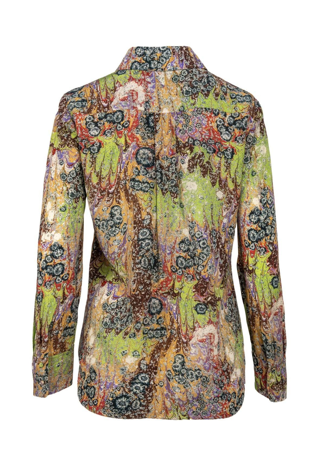 Chloe Size 34 Multicolour Marble Print Silk Blouse