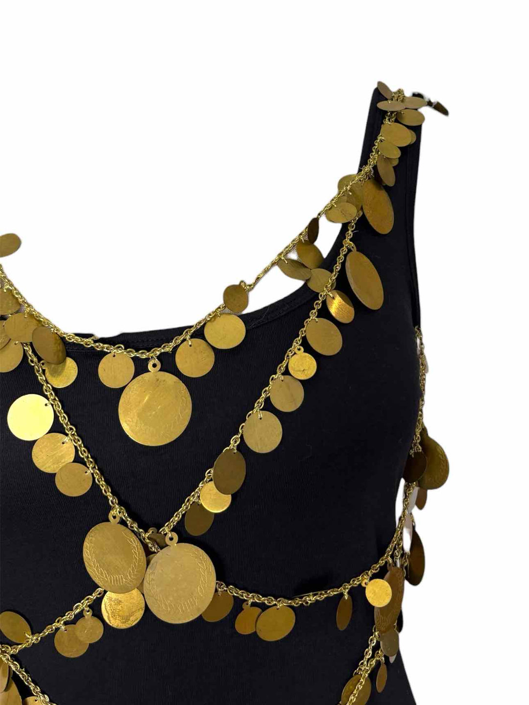 Givenchy Size S Draped Coin Chains Tank Top