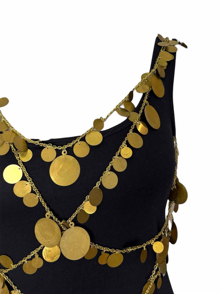 Givenchy Size S Draped Coin Chains Tank Top