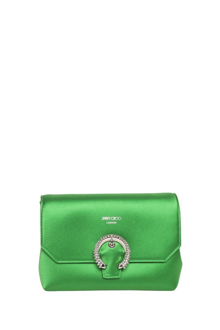 Jimmy Choo Crystal Buckle Soft Madeline Satin Mini Crossbody Bag