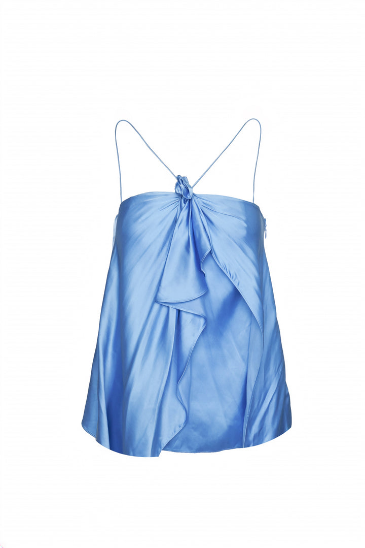 Acne Studios Size 34 Ruffled Halterneck Satin Tops