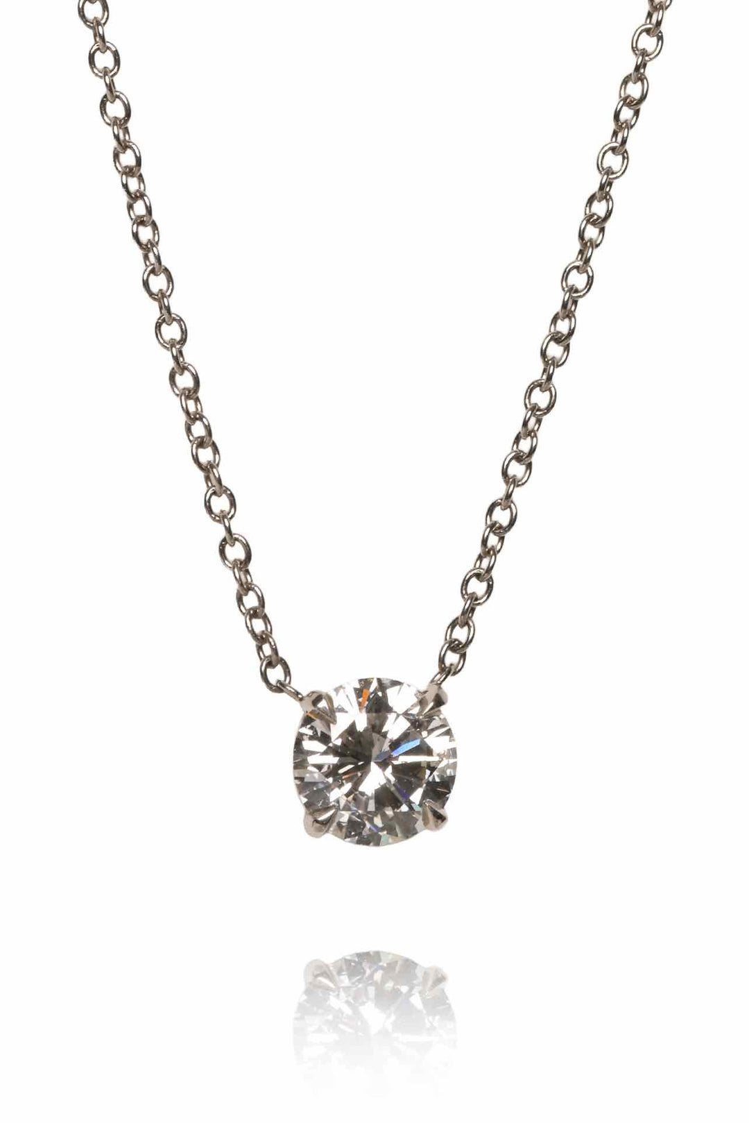 Roden Jewellers Platinum Solitaire Style Diamond Necklace