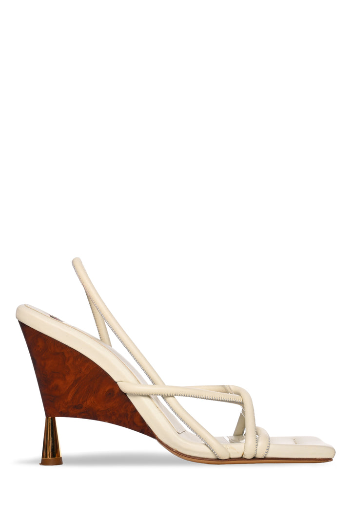 GIA/RHW Size 39 Strappy Metallic-Heel Slingback Sandals