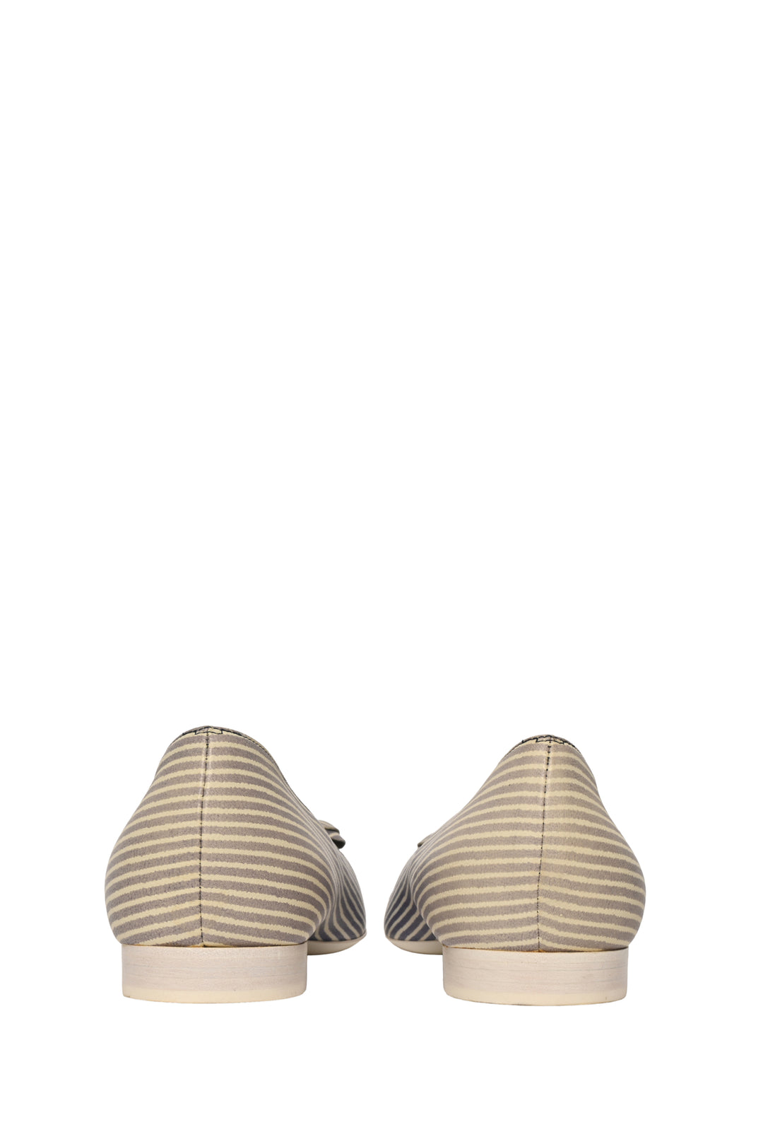 Chanel Size 38.5 Striped Camellia Ballet Flats