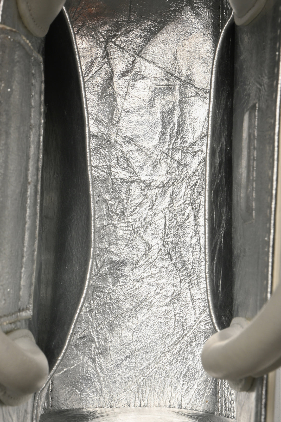 Dior Silver Crinkle Leather Diorever Mini Top Handle Bag