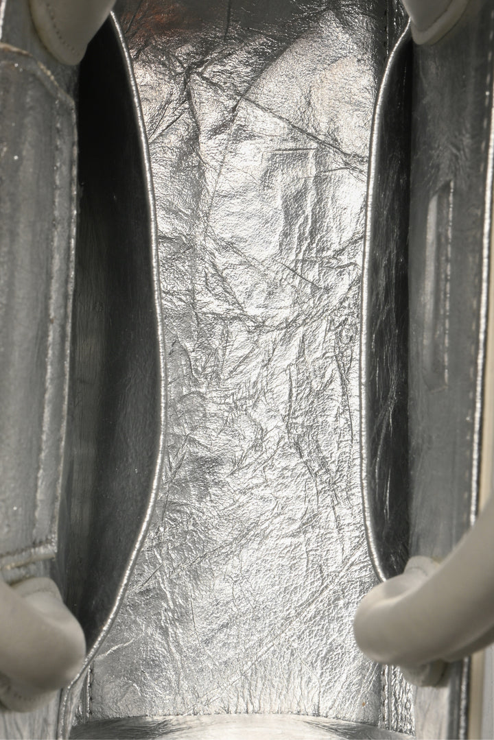 Dior Silver Crinkle Leather Diorever Mini Top Handle Bag