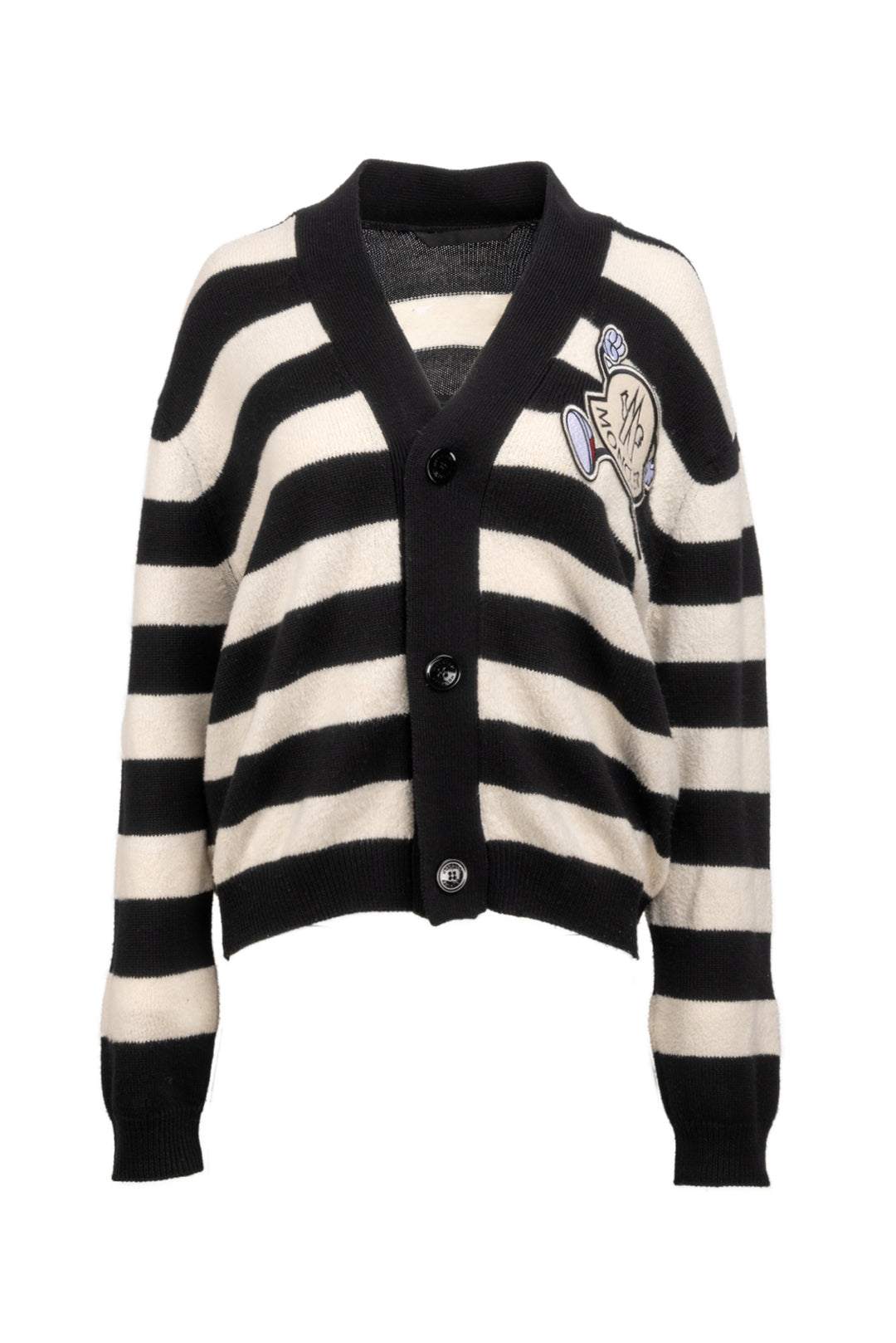 Moncler Size S Striped Logo Cardigan