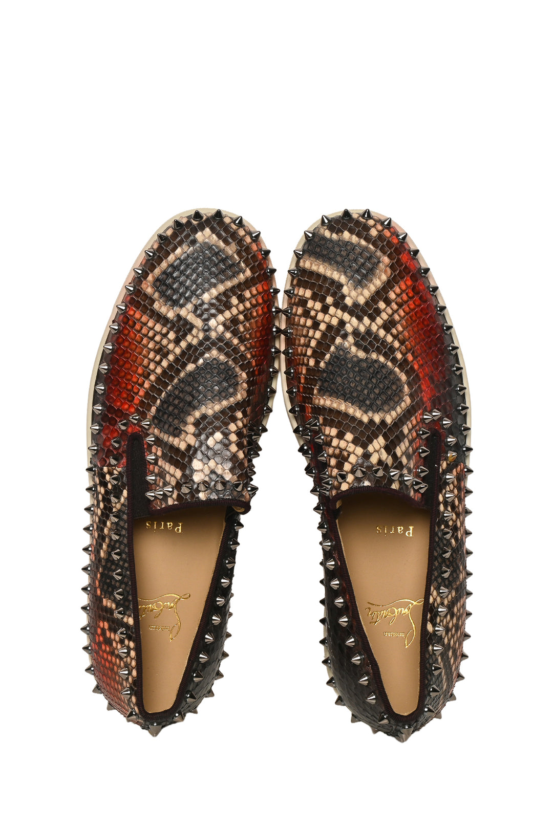 Mens Shoe Size 41.5 Christian Louboutin Men's Pik Boat Python Sneakers