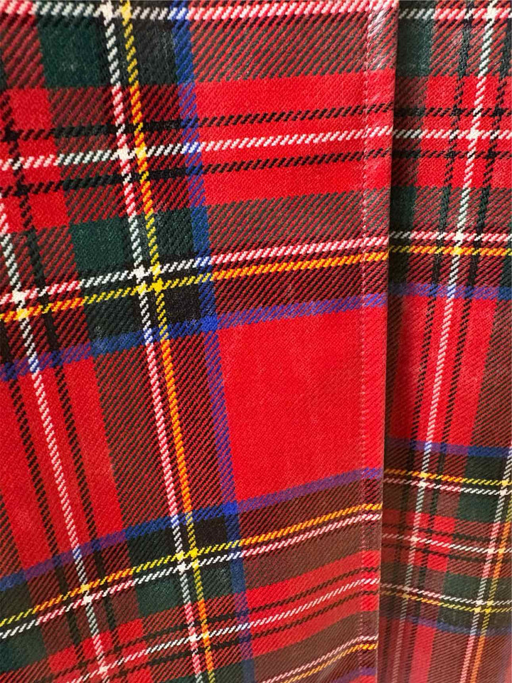 Burberry Size 2 Laminated Tartan Wool Trench Coat