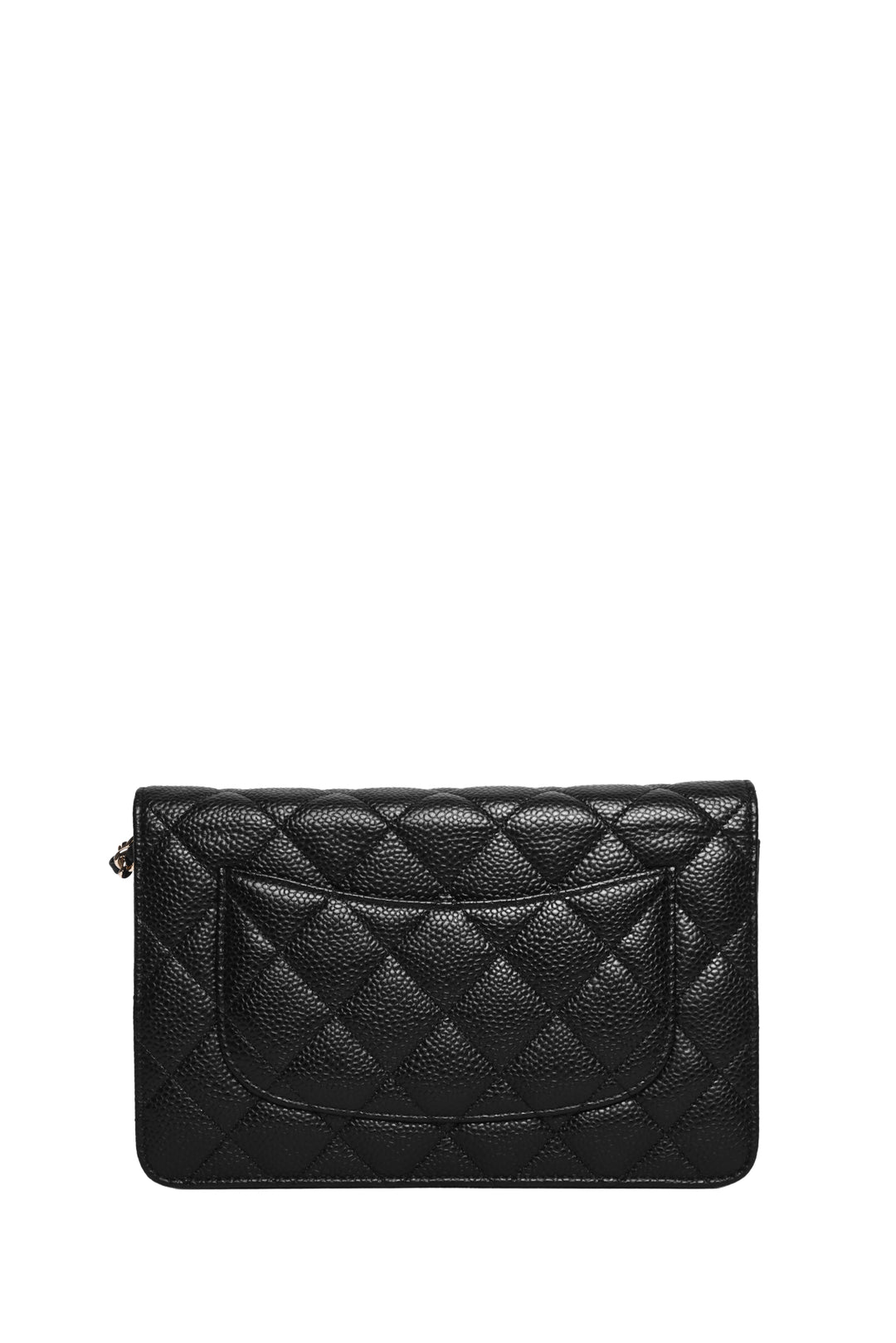 Chanel 2013-2014 Classic Quilted Caviar Leather Wallet On Chain Crossbody
