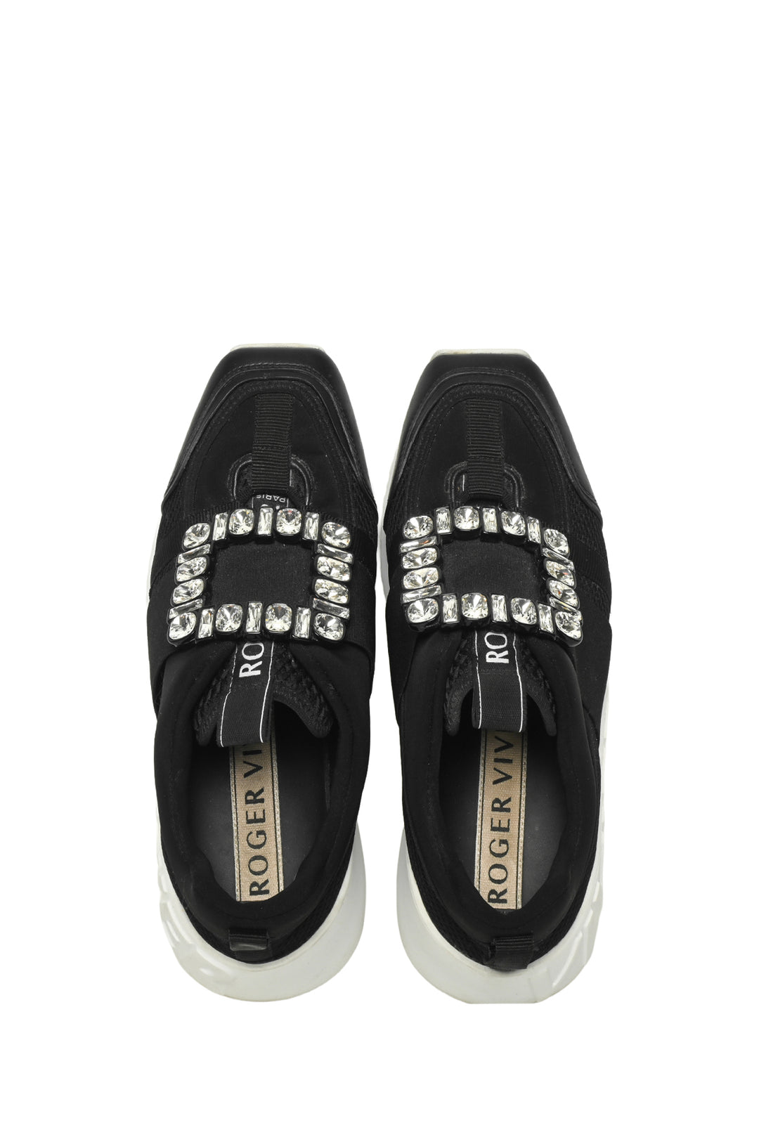 Roger Vivier Size 38.5 Viv' Go Strass Buckle Sneakers