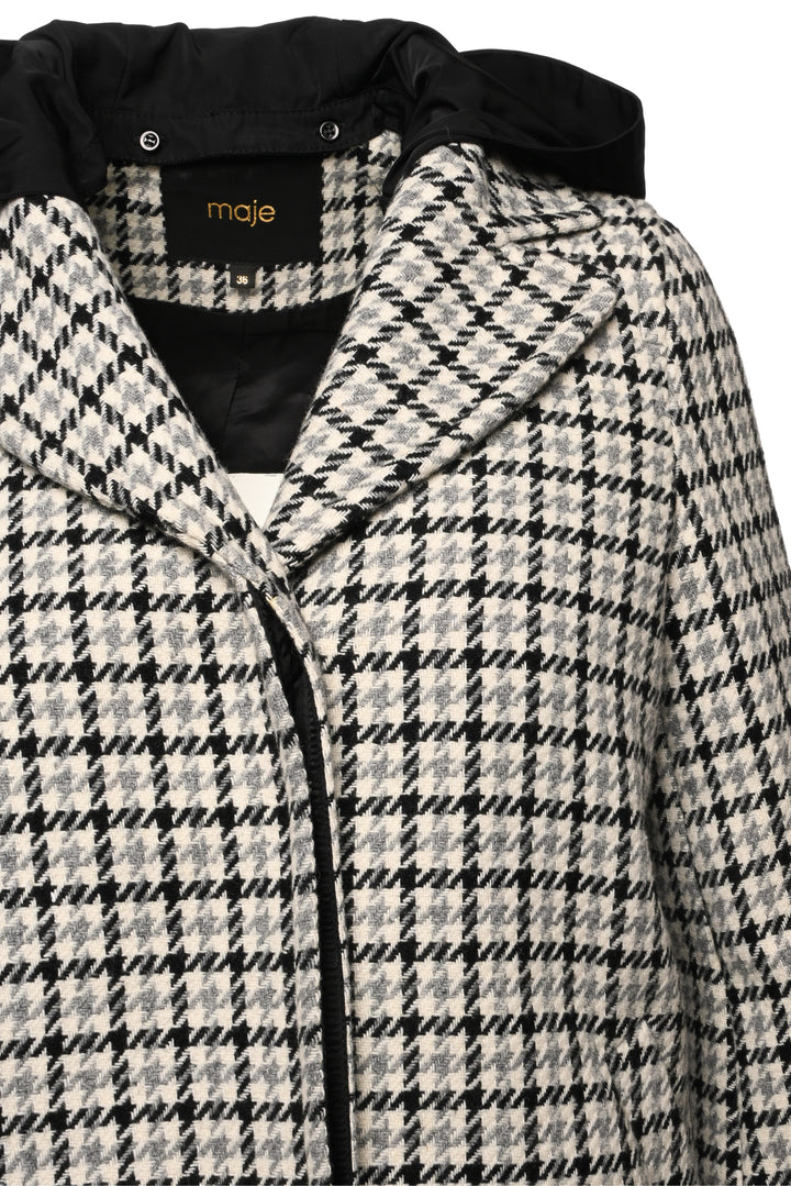 maje Size 0 Plaid Wool Blend Coat