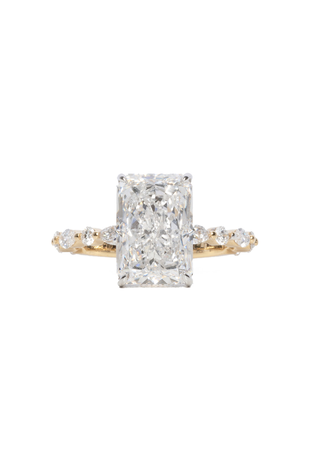 Simply Sublime Size 6 18K Yellow & White Gold 4.53ct Radiant Cut Diamond Ring