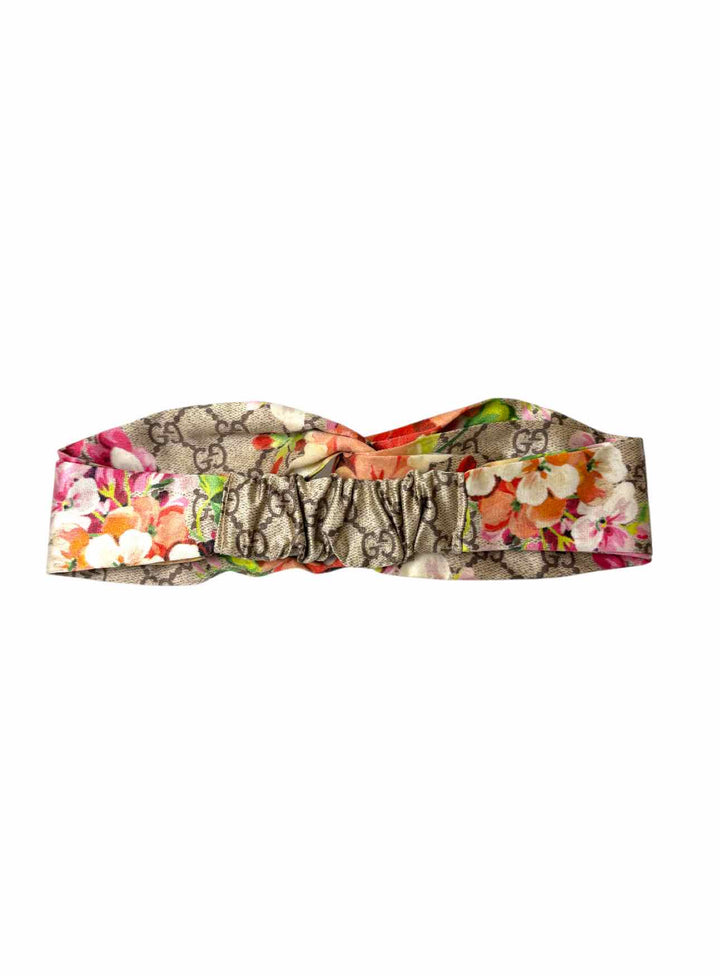 Gucci GG Supreme Floral Print Silk Headband Scarf