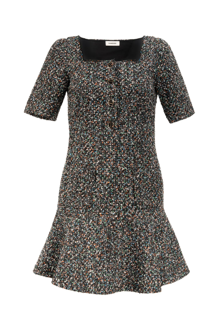 Sandro Size 2 Metallic Tweed Mini Dress