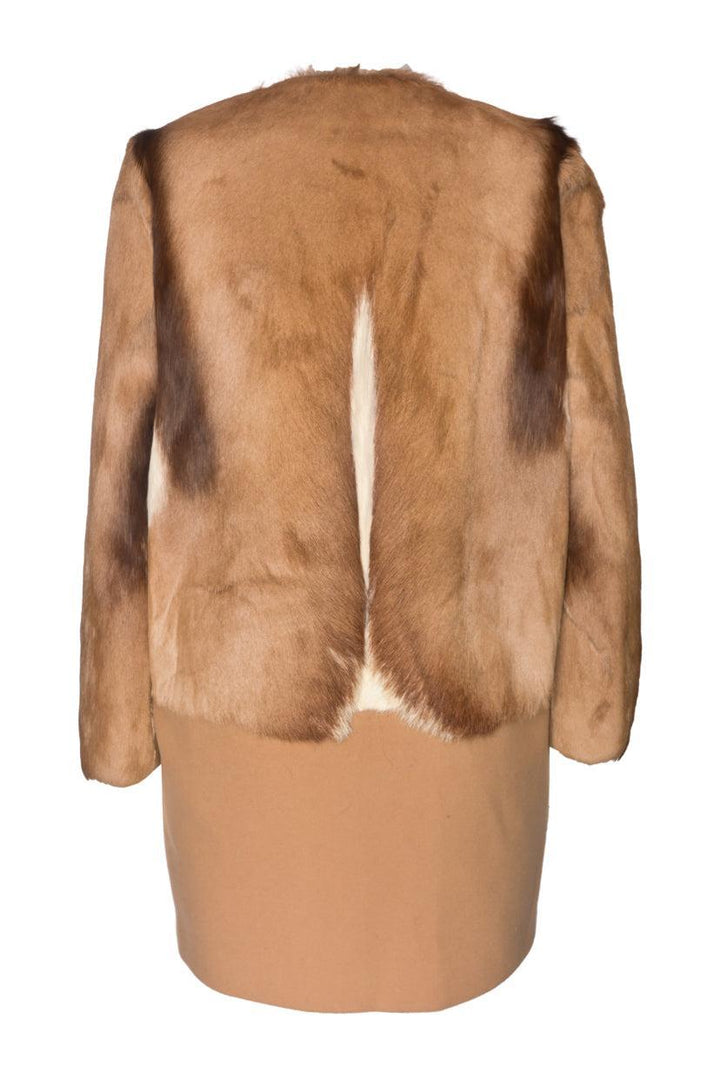 MSGM Size 40 Fleece Virgin Wool & Fur Coat