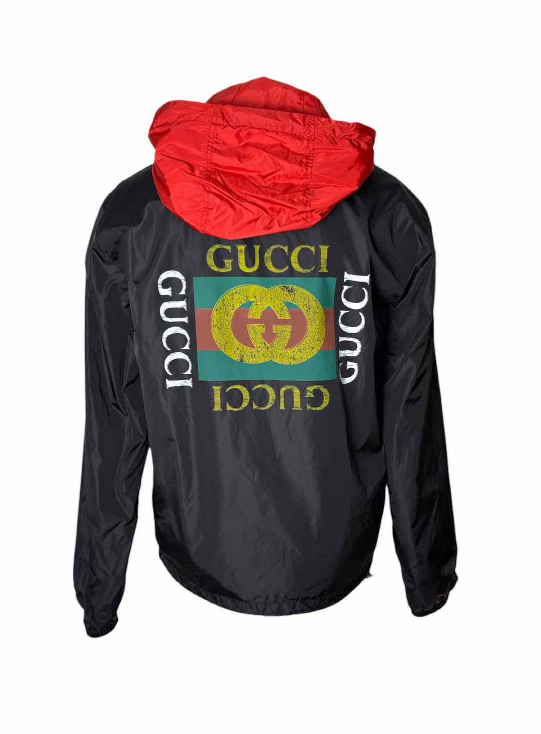 Gucci Size 46 Men's GG Logo Back Hooded Windbreaker Jacket