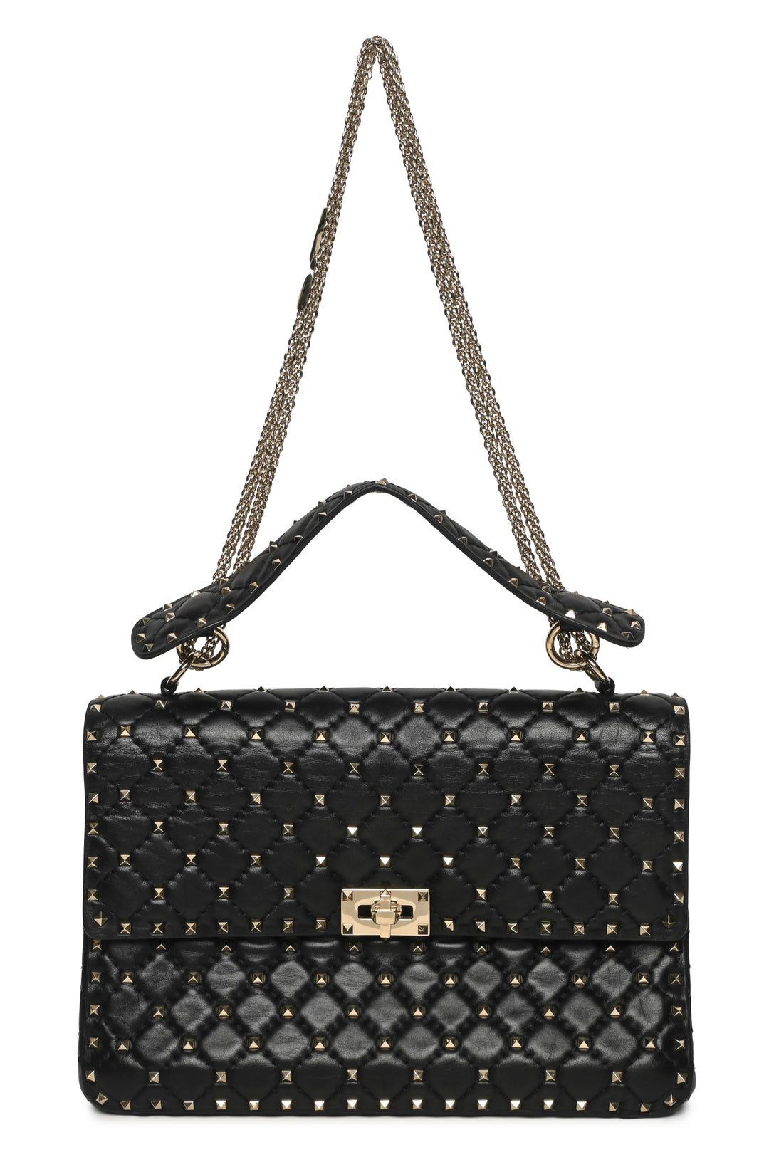 Valentino Large Rockstud Spike Nappa Leather Shoulder Bag