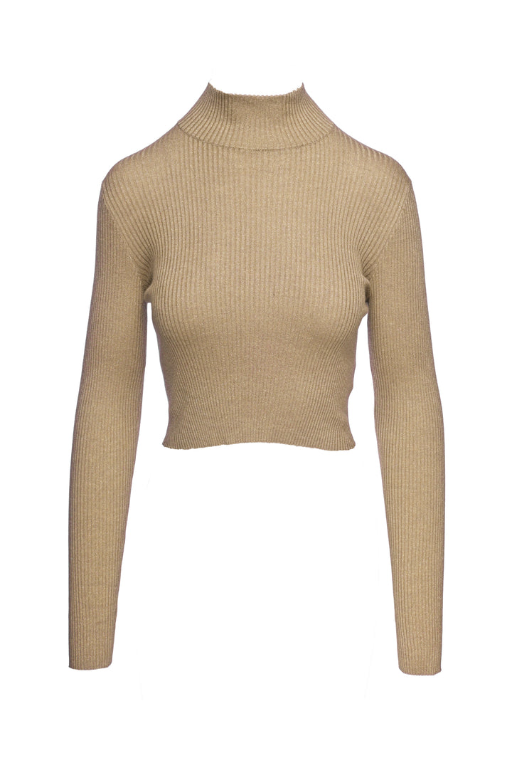 Brunello Cucinelli Size M Sparkle Cashmere & Silk Ribbed Turtleneck Tops