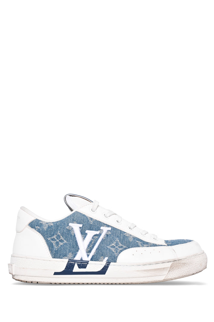 Louis Vuitton Size 38 Calfskin Monogram Denim Charlie Sneaker