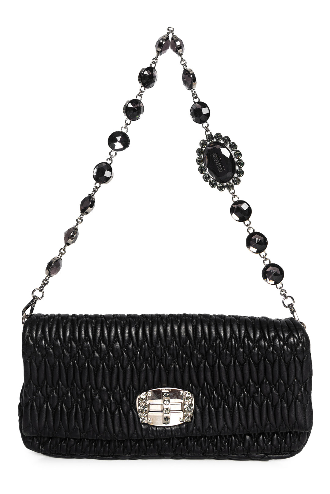 Miu Miu Crystal Embellished Shoulder Bag