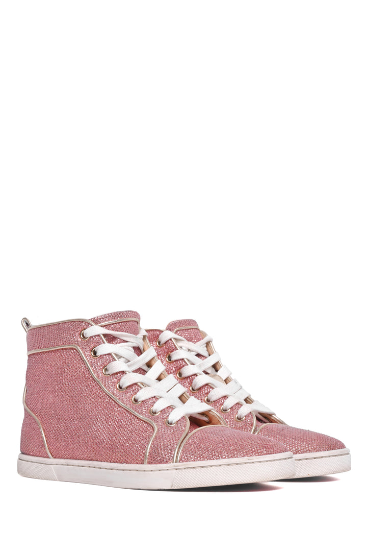 Christian Louboutin Size 36.5 Glitter High Top Sneaker