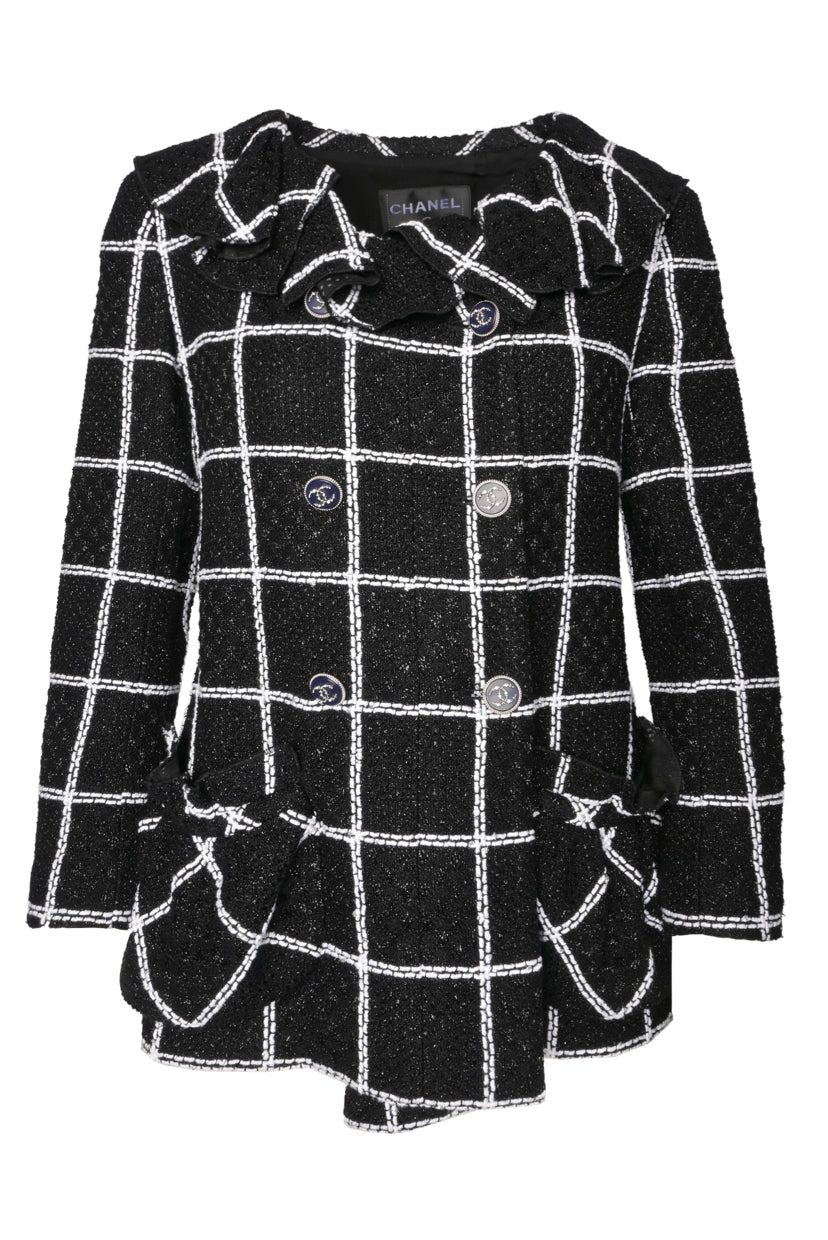 Chanel Size 38 Double Breasted Tweed Jacket