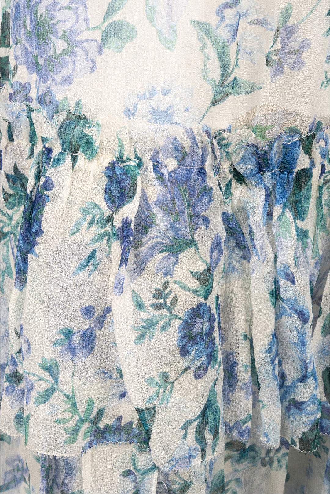 Zimmermann Size 2 Floral Tiered Midi Skirt