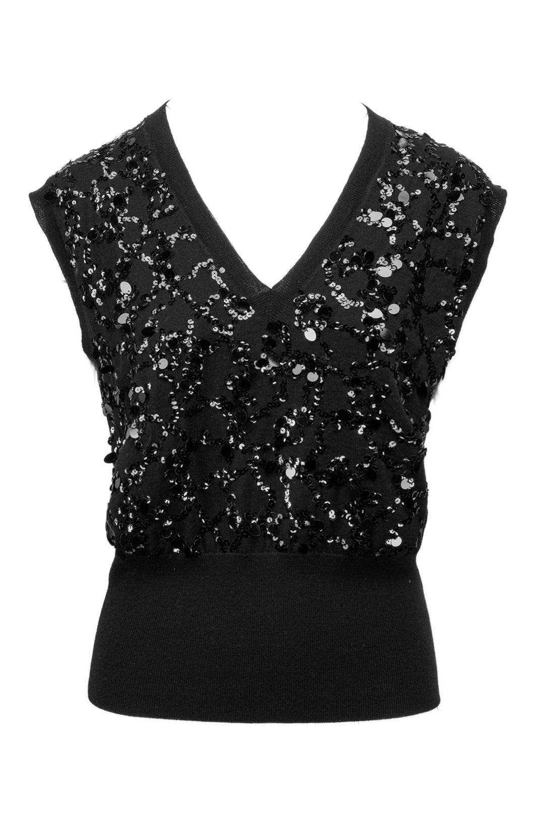 Fabiana Filippi Size 4 Sequin Wool-Cotton Vest