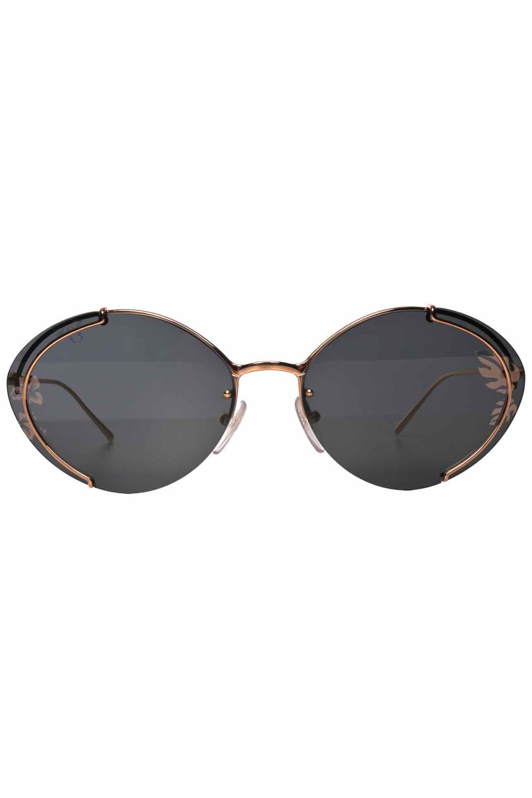 Prada Floral Oval Frameless Sunglasses