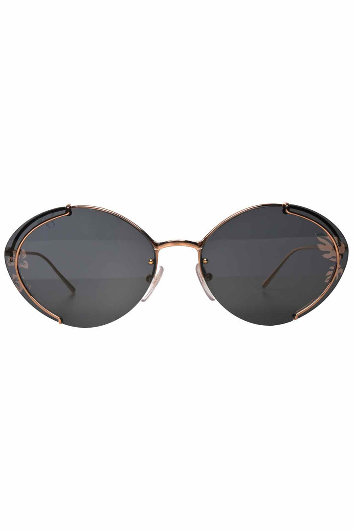 Prada Floral Oval Frameless Sunglasses