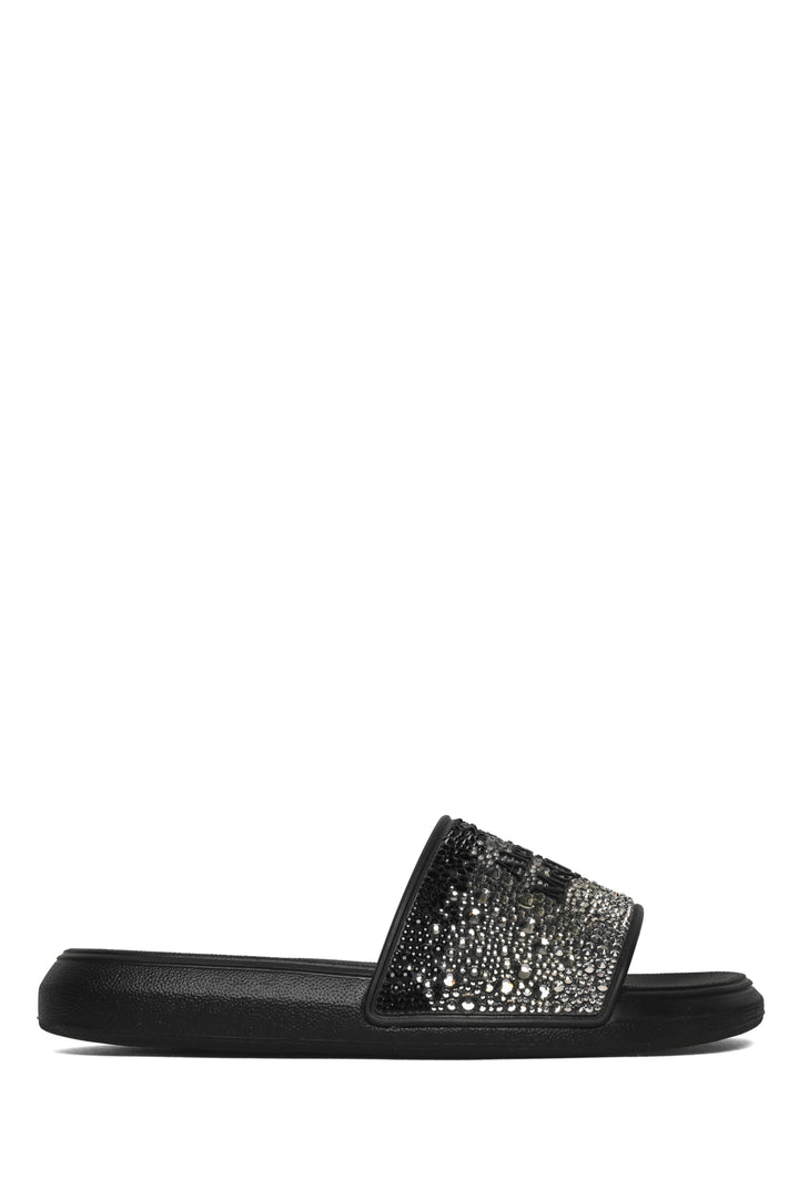 Alexander Mcqueen Size 36 Crystal Embellished Logo Slide Sandals