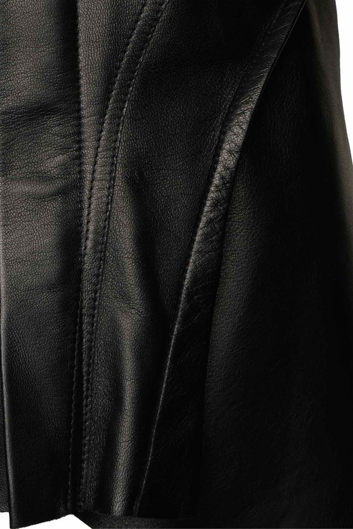 Rick Owens Size 4 Naska V-neck Leather Zip-up Vest